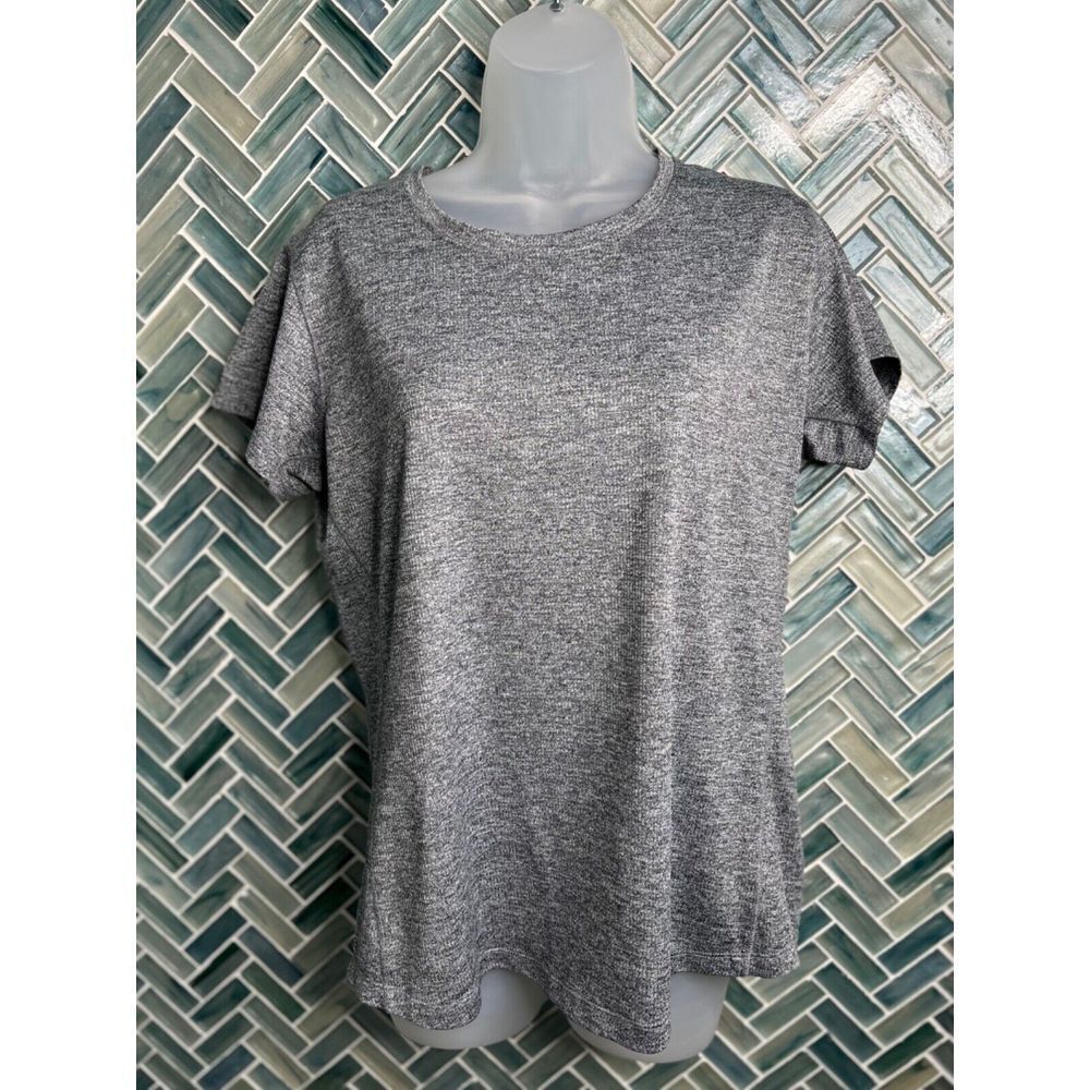 WOMENS FOOTJOY HEATHERED GRAY SHORT SLEEVE STRETCH WICKING GOLF SHIRT LARGE